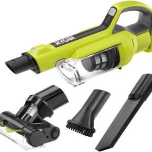 RYOBI ONE+ 18V Cordless Hand Vacuum with Powered Brush (Tool Only) Black Green (PCL700B) (Renewed)