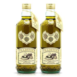 Frantoia Extra Virgin Olive Oil, 33.8 fl oz (1 Liter) – Award-Winning Sicilian EVOO Made from Biancolilla, Nocellara del Belice & Cerasuola Olives – Cold-Pressed within 24 Hours for Fresh, Fruity Flavor [Pack of 2]